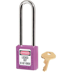 Master Lock Company 410KALTPRP Master Lock® Thermoplastic Zenex™ 410KALTPRP Safety Padlock, 3"H Shackle, Purple image.