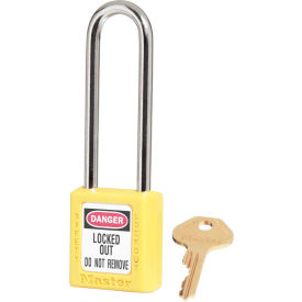 Master Lock Company 410KALTYLW Master Lock® Thermoplastic Zenex™ 410KALTYLW Safety Padlock, 3"H Shackle, Yellow image.