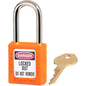 Master Lock Company 410KAORJ Master Lock® Thermoplastic Zenex™ 410KAORJ Safety Padlock, 1-1/2"H Shackle, Orange image.