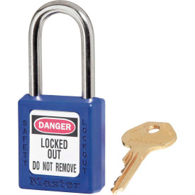 Master Lock Company 410KAS12BLU Master Lock® Thermoplastic Zenex™ 410KAS12BLU Safety Padlock, Blue, 12/Set image.
