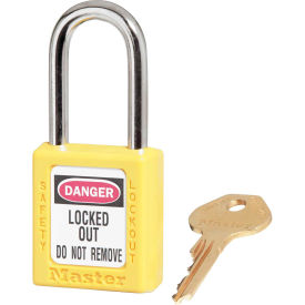 Master Lock Company 410KAS6YLW Master Lock® Thermoplastic Zenex™ 410KAS6YLW Safety Padlock 1-1/2"H Shackle Yellow, 6/Set image.