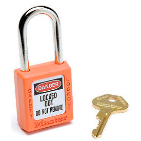Master Lock Company 410ORJ Master Lock® Safety 410 Series Zenex™ Thermoplastic Padlock, Orange, 410ORJ image.