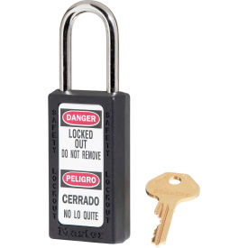 Master Lock Company 411KABLK Master Lock® Thermoplastic Zenex™ 411KABLK Safety Padlock 1-1/2"W x 1-1/2"H Shackle Black image.