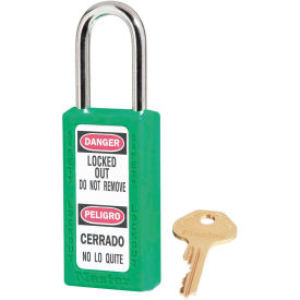 Master Lock Company 411KAGRN Master Lock® Thermoplastic Zenex™ 411KAGRN Safety Padlock 1-1/2"W x 1-1/2"H Shackle Green image.