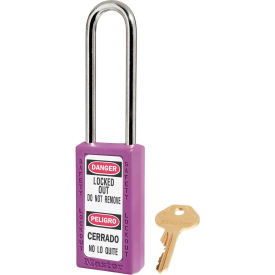 Master Lock Company 411KALTPRP Master Lock® Thermoplastic Zenex™ 411KALTPRP Safety Padlock 1-1/2"W x 3"H Shackle, Purple image.