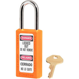 Master Lock Company 411KAORJ Master Lock® Thermoplastic Zenex™ 411KAORJ Safety Padlock, 1-1/2"W x 1-1/2"H Shackle, Orj image.