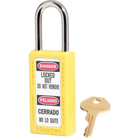 Master Lock Company 411KAS12YLW Master Lock® Thermoplastic Zenex™ 411KAS12YLW Safety Padlock 1-1/2"Wx1-1/2"H Yellow 12Set image.