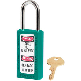 Master Lock Company 411KATEAL Master Lock® Thermoplastic Zenex™ 411KATEAL Safety Padlock 1-1/2"W x 1-1/2"H Shackle Teal image.