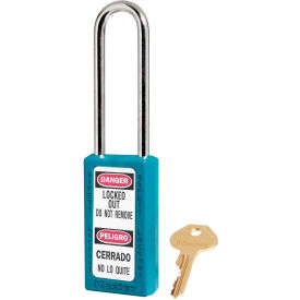 Master Lock Company 411LTTEAL Master Lock® Thermoplastic Zenex™ 411LTTEAL Safety Padlock 1-1/2"Wx 1-1/2"H Shackle, Teal image.