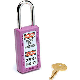 Master Lock Company 411PRP Master Lock® Safety 411 Series Zenex™ Thermoplastic Padlock, Purple, 411PRP image.