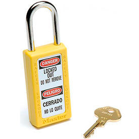 Master Lock Company 411YLW Master Lock® Safety 411 Series Zenex™ Thermoplastic Padlock, Yellow, 411YLW image.