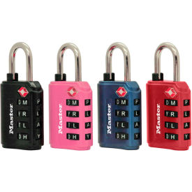 Master Lock Company 4691DWD Master Lock® No. 4691DWD TSA-Accept Set-Your Own Combination Zinc Padlock - Assorted Colors image.