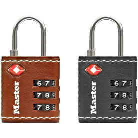 Master Lock Company 4692D Master Lock® 4692D TSA-Accepted Combination Lock - 1-1/4"W Leatherette Cover - Assorted Colors image.