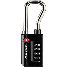 Master Lock Company 4696D Master Lock® No.4696D TSA-Accepted Luggage Combination Padlock 1-5/16"W - SYO - Black image.