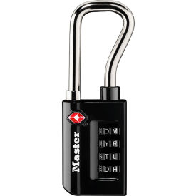 Master Lock Company 4696DWD Master Lock® No.4696DWD TSA-Accepted Luggage Combination Padlock 1-5/16"W - SYO - Black image.