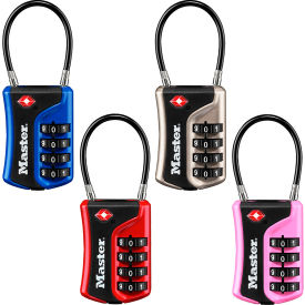 Master Lock Company 4697D Master Lock® No. 4697D TSA-Accepted Luggage Combination Padlock 1-3/8"W - SYO - Assorted Colors image.