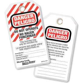 Master Lock Company 497AX Master Lock® Safety  "Danger - Do Not Operate" Lockout Tags , Spanish/English Pkg Qty 12, 497AX image.