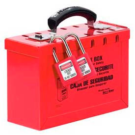 Master Lock Company 498A Master Lock® Latch Tight™ Group Lock Box, Portable, Red, 498A image.