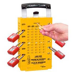 Master Lock Company 503YLW Master Lock® Group Lock Box, Latch Tight™, Portable Or Wall Mount, Yellow image.