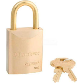 Master Lock Company 6830B Master Lock® No. 6830B High Security Brass Solid Body Padlocks image.