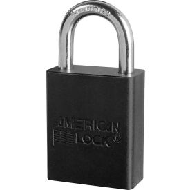 Master Lock Company A1105KABLK Master Lock® A1105 Aluminum Safety Padlock, 1-1/2"W, 1"Tall Shackle, Keyed Alike, Black image.