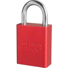 Master Lock Company A1105KARED Master Lock® A1105 Aluminum Safety Padlock, 1-1/2"W, 1"Tall Shackle, Keyed Alike, Red image.