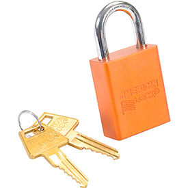 Master Lock Company A1105ORJ American Lock® No. A1105ORJ Solid Aluminum Rectangular Padlock, Orange image.