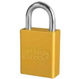 Master Lock Company A1105YLW American Lock® No. A1105YLW Solid Aluminum Rectangular Padlock - Yellow image.