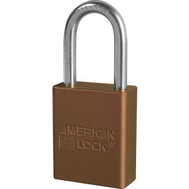 Master Lock Company A1106KABRN Master Lock® A1106 Aluminum Safety Padlock, 1-1/2"W, 1-1/2"Tall Shackle, Keyed Alike, Brown image.