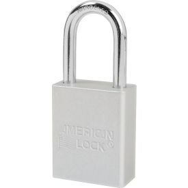Master Lock Company A1106KACLR Master Lock® A1106 Aluminum Safety Padlock, 1-1/2"W, 1-1/2"Tall Shackle, Keyed Alike, Silver image.