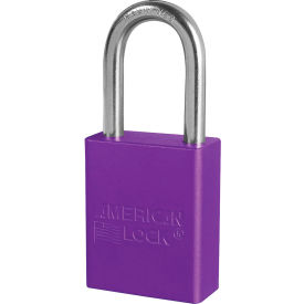 Master Lock Company A1106KAPRP Master Lock® A1106 Aluminum Safety Padlock, 1-1/2"W, 1-1/2"Tall Shackle, Keyed Alike, Purple image.