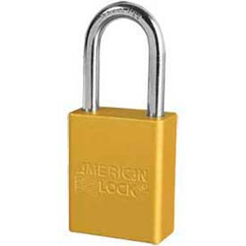 Master Lock Company A1106YLW American Lock® No. A1106YLW Solid Aluminum Rectangular Padlock - Yellow image.