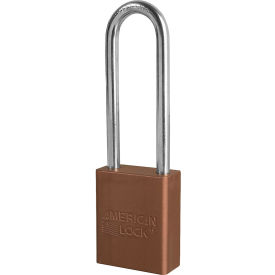 Master Lock Company A1107KABRN Master Lock® A1107 Aluminum Safety Padlock, 1-1/2"W, 3"Tall Shackle, Keyed Alike, Brown image.