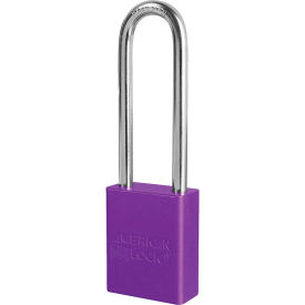 Master Lock Company A1107KAPRP Master Lock® A1107 Aluminum Safety Padlock, 1-1/2"W, 3"Tall Shackle, Keyed Alike, Purple image.