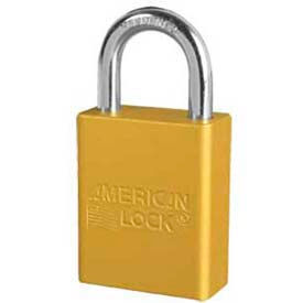 Master Lock Company A1165YLW American Lock® No. A1165YLW Solid Aluminum Rectangular Padlock - Yellow image.