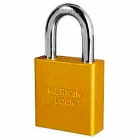 Master Lock Company A1205YLW American Lock® No. A1205YLW High Security Solid Aluminum Padlock 5 Pin Cylinders - Yellow image.