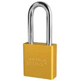 Master Lock Company A1206YLW American Lock® No. A1206YLW Solid Aluminum Rectangular Padlock - Yellow image.