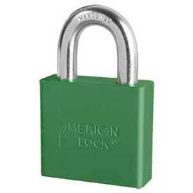Master Lock Company A1305GRN American Lock® No. A1305GRN Solid Aluminum Rectangular Padlock - Green image.