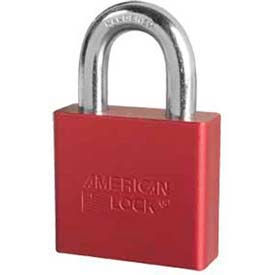 Master Lock Company A1305RED American Lock® No. A1305RED Solid Aluminum Rectangular Padlock - Red image.
