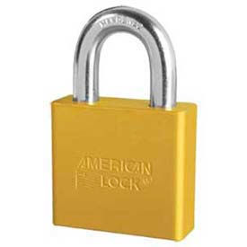Master Lock Company A1305YLW American Lock® No. A1305YLW Solid Aluminum Rectangular Padlock - Yellow image.