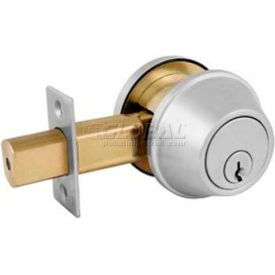 Master Lock® Commercial Single Cylindrical Deadbolt Brushed Chrome