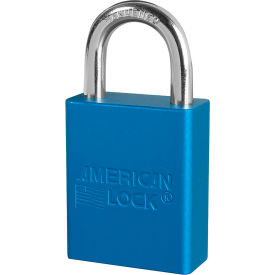 Master Lock Company S1105KABLU Master Lock® S1105 Aluminum Safety Padlock, 1-1/2"W, 1"Tall Shackle, Keyed Alike, Blue image.