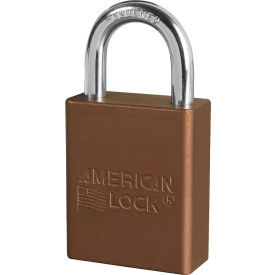 Master Lock Company S1105KABRN Master Lock® S1105 Aluminum Safety Padlock, 1-1/2"W, 1"Tall Shackle, Keyed Alike, Brown image.