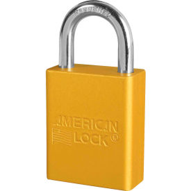 Master Lock Company S1105YLW American Lock® S1105YLW Aluminum Safety Padlock, 1-1/2"W x 1"H Shackle, Yellow image.