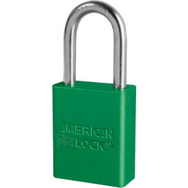 Master Lock Company S1106GRN American Lock® S1106GRN Aluminum Safety Padlock, 1-1/2"W x 1-1/2"H Shackle, Green image.