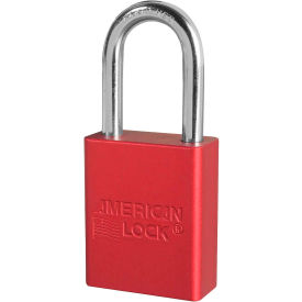 American Lock S1106RED Aluminum Safety Padlock, 1-1/2
