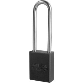 Master Lock Company S1107BLK American Lock® S1107BLK Aluminum Safety Padlock, 1-1/2"W x 3"H Shackle, Black image.