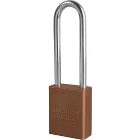 Master Lock Company S1107BRN American Lock® S1107BRN Aluminum Safety Padlock, 1-1/2"W x 3"H Shackle, Brown image.