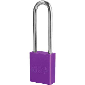 Master Lock Company S1107PRP American Lock® S1107PRP Aluminum Safety Padlock, 1-1/2"W x 3"H Shackle, Purple image.