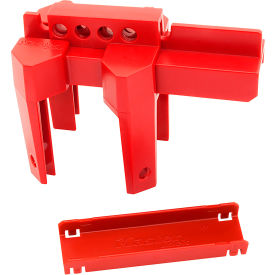 Master Lock Company S3080 Master Lock® 4-Leg Quarter Turn Valve Lockout, Thermoplastic, 3"W x 4"H, Red, Pack of 6 image.